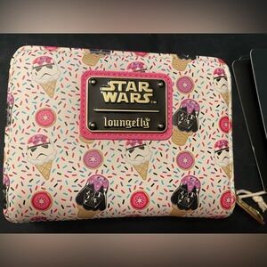 Loungefly Star Wars Stormtrooper & Darth Vader Ice Cream Zip Wallet very HTF